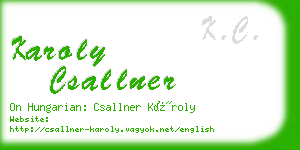 karoly csallner business card